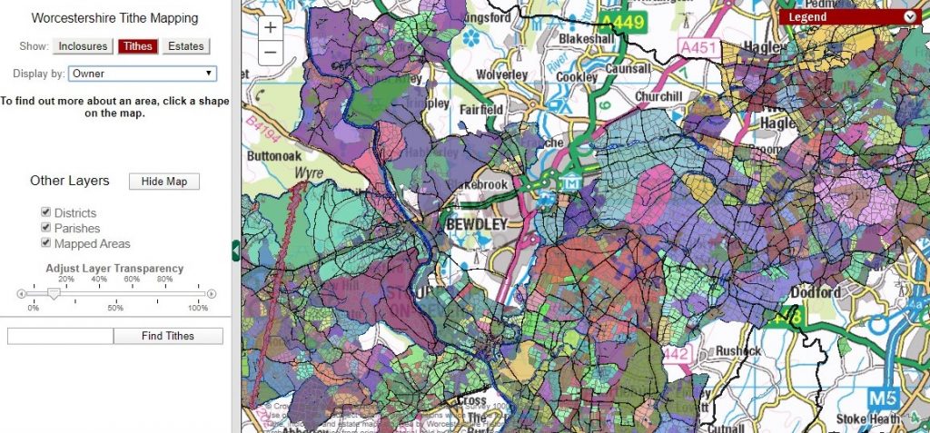 Online Resources: Tithe Map GIS Website - Worcestershire Archive ...