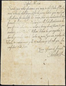 Handwritten letter signed by King Charles I