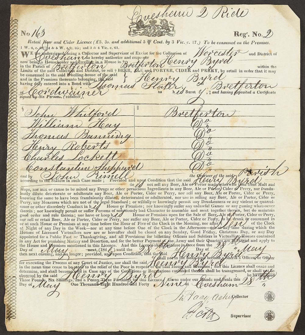 Handwritten license form