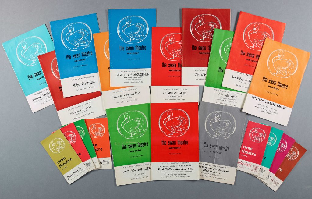 A photograph showing Swan Theatre Programmes and Playbills covering the period 1969-1971.