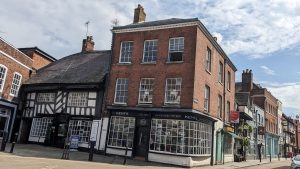 A photograph of King Charles House at the Cornmarket and New Street as it looks today.