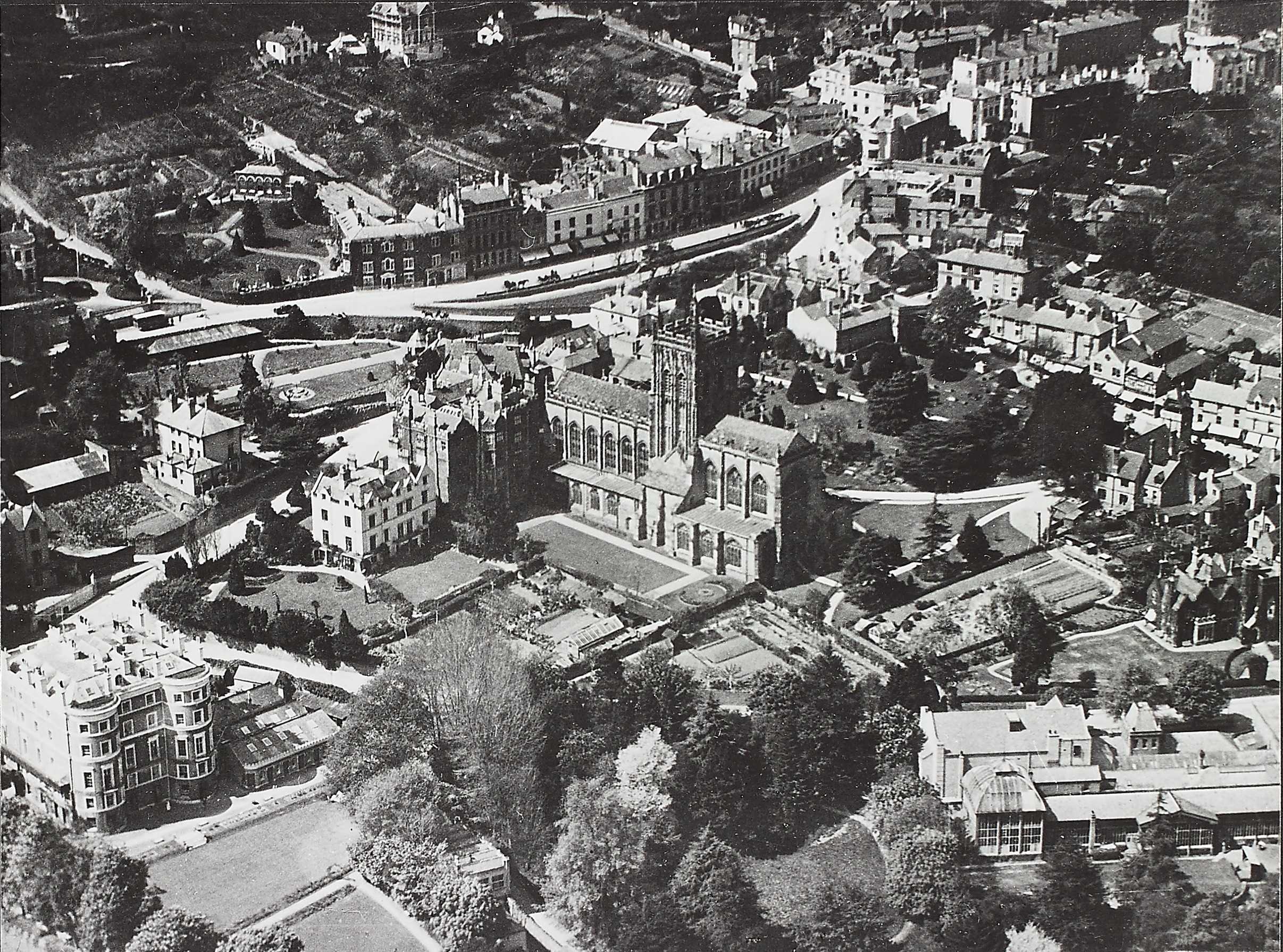 Aerial Photograph of Great Malvern showing the Assembly Rooms in 1921