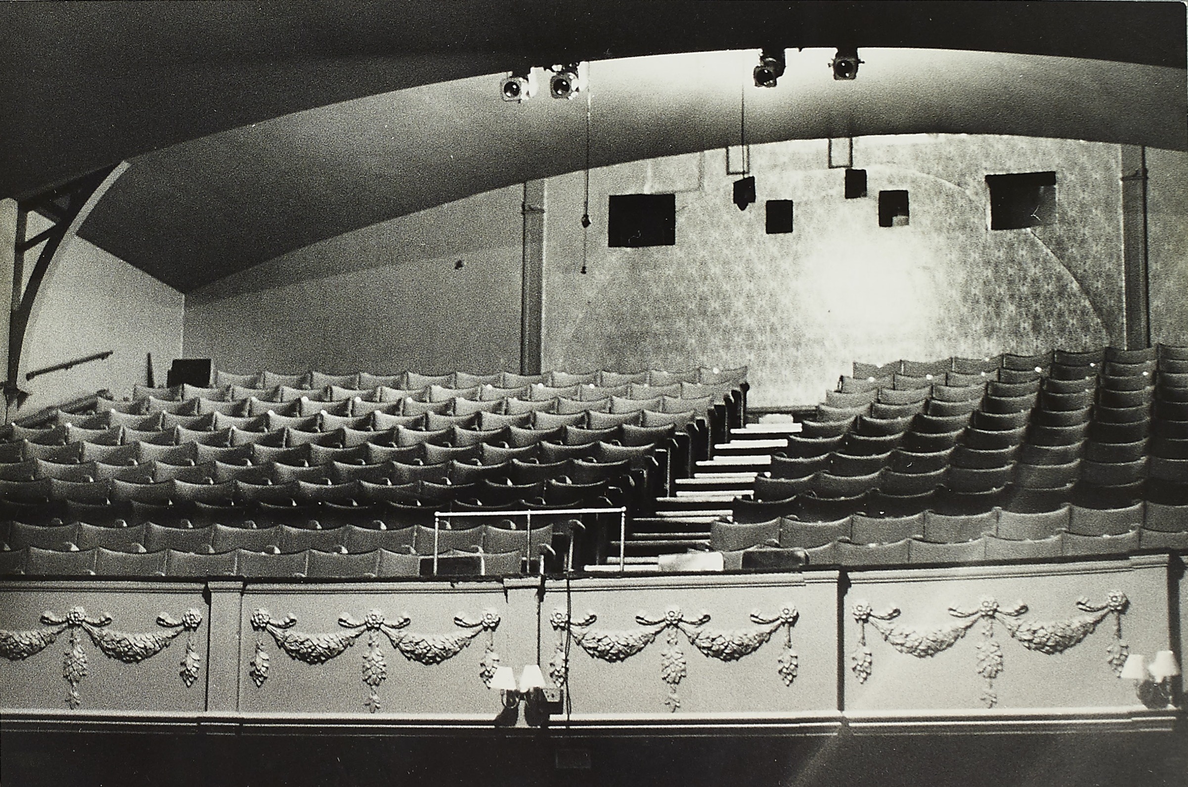 Photograph of the Malvern Festival Theatre dated to the 1960's at a time when volunteers were involved in the theatre's restoration